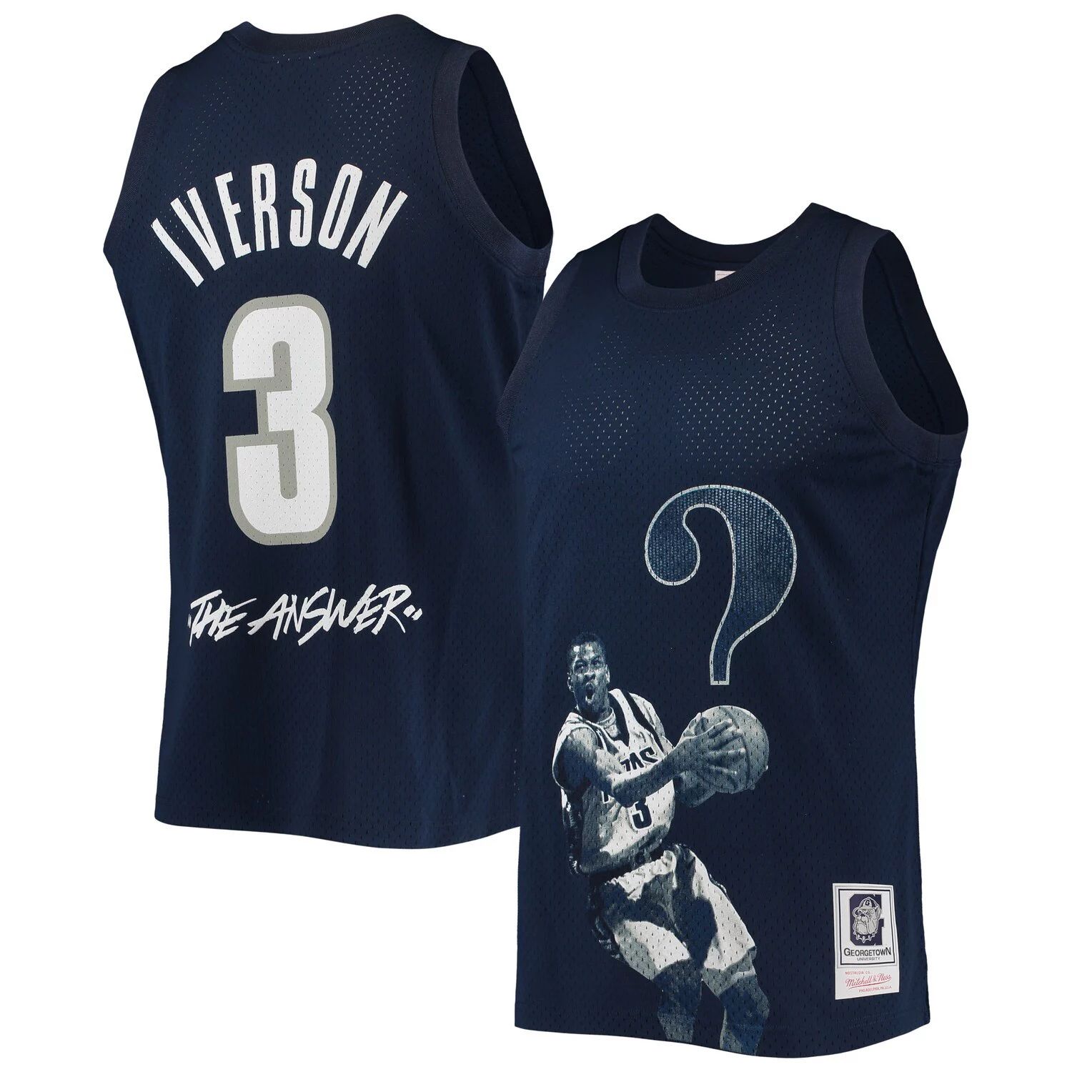 

Мужская футболка Mitchell & Ness Allen Iverson Navy Georgetown Hoyas The Answer Replica Jersey