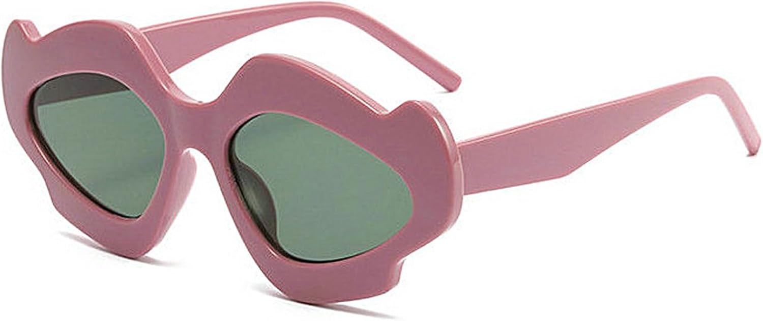 

COTIA Модные нестандартные панк-солнцезащитные очки для женщин и мужчин, трендовые очки в форме облаков, очки для вечеринок, очки с индивидуальным стилем, Purple Green