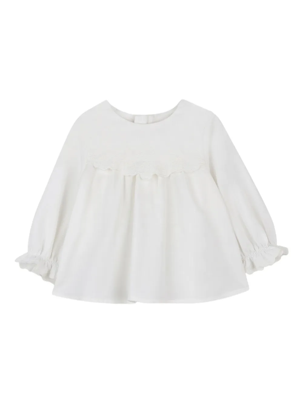 

Блузка с оборками на рукавах Chloé Kids, белый