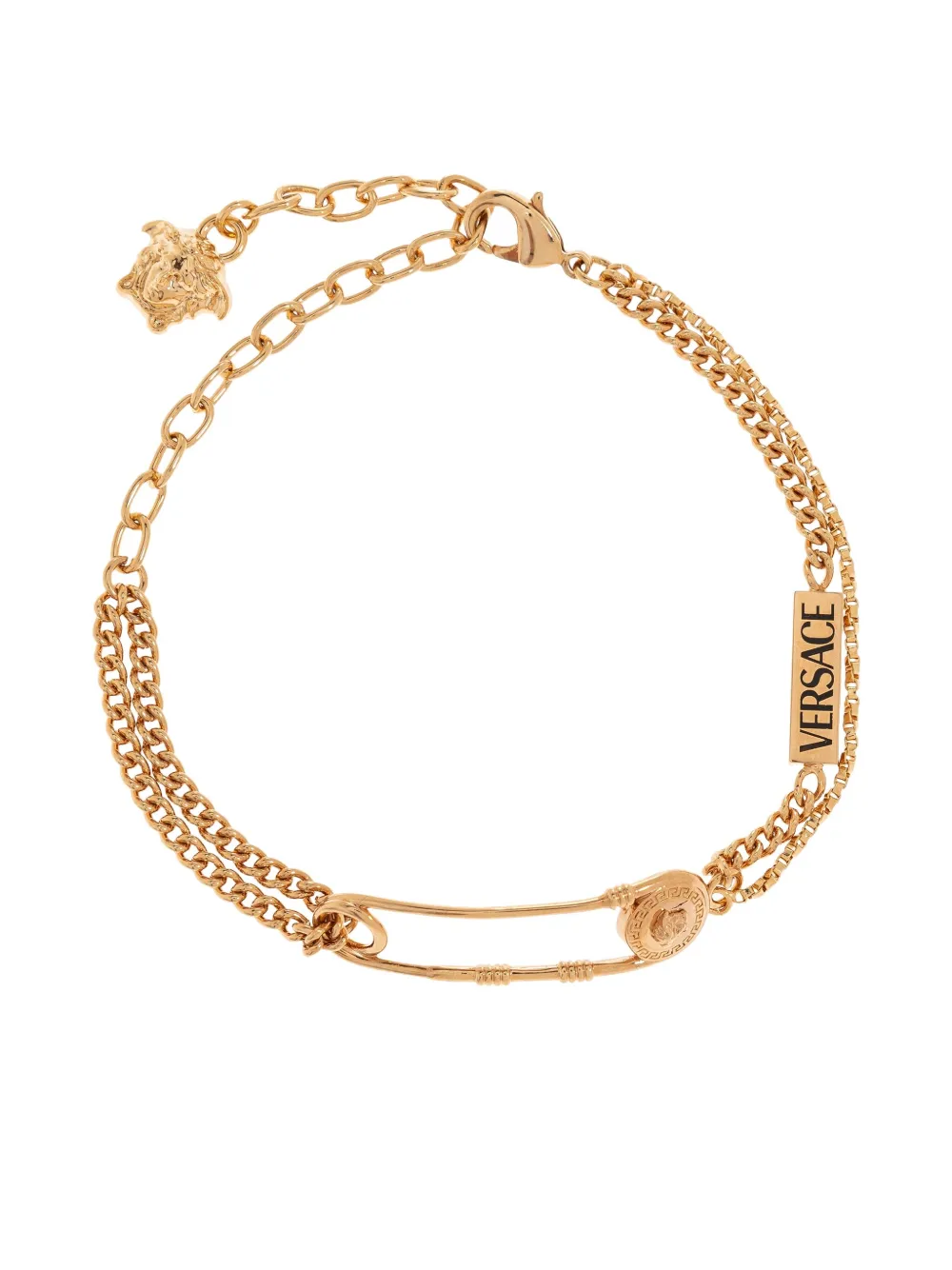 

Цепочный браслет с декором Safety Pin VERSACE, золотой