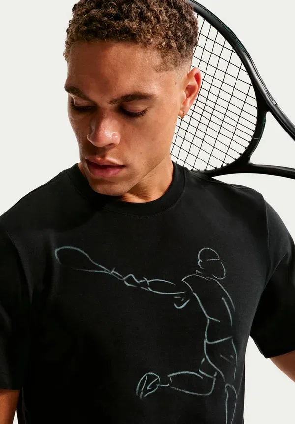Футболка спортивная Nikecourt tee french open, Nike Performance, черный — фото 4