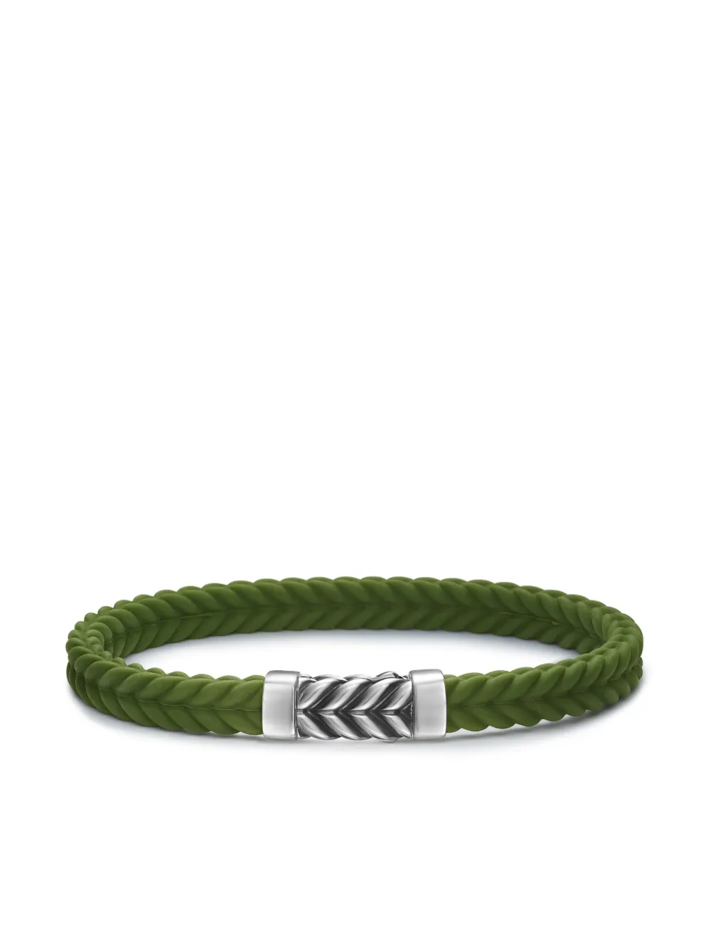 

Серебряный браслет Chevron (6 мм) David Yurman, зеленый
