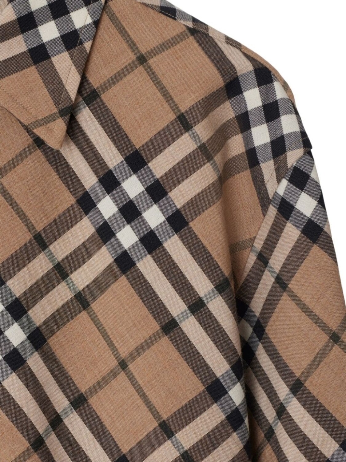 Рубашка Burberry поплиновая в клетку, нейтральный цвет — фото 3