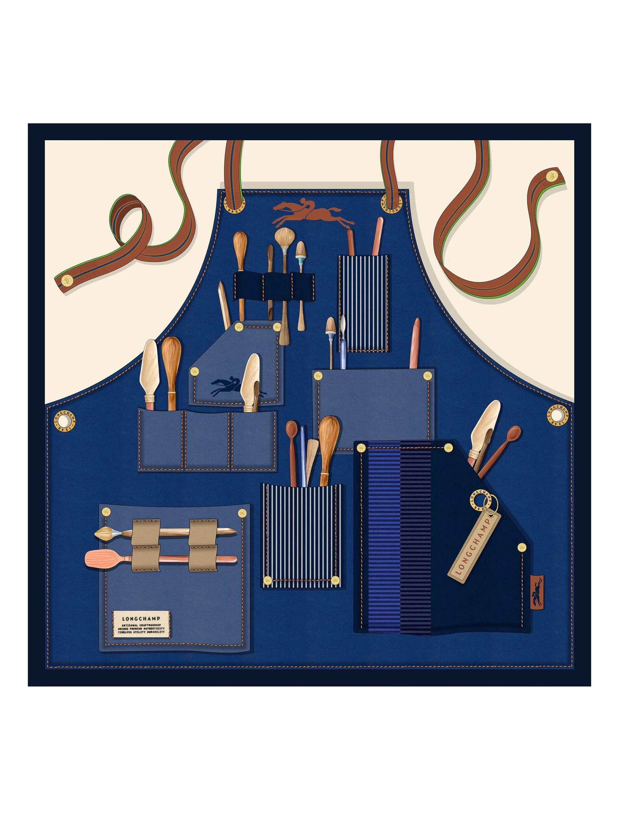 

Шарф Longchamp Worker, синий