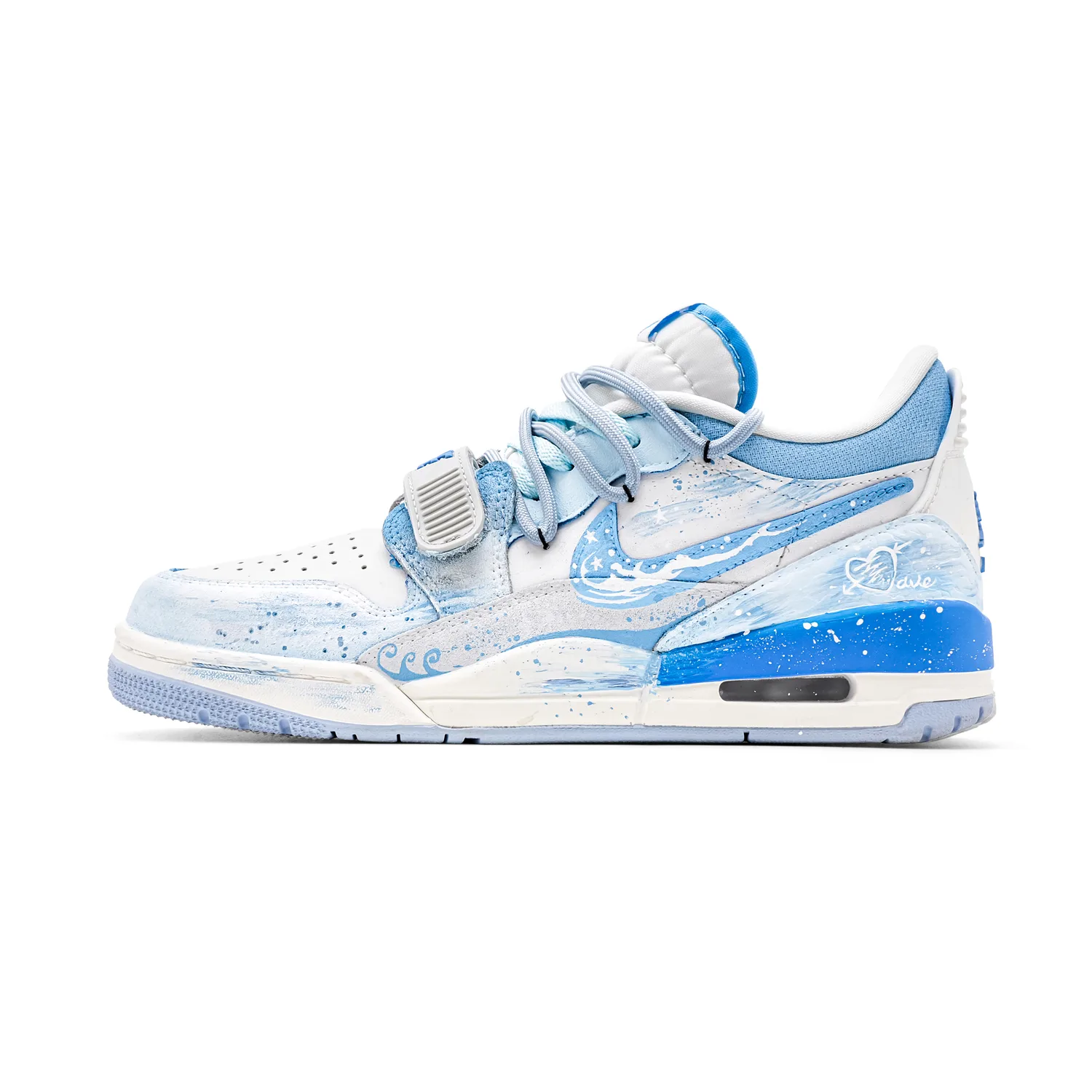 Jordan Legacy 312 Crushed Ice Slip Resistant Abrasion Resistant низкие детские баскетбольные кроссовки Blue White Unisex