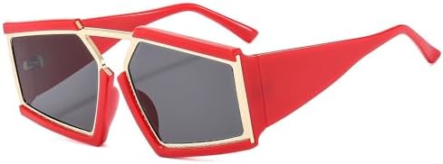 

Солнцезащитные очки неправильной квадратной формы 2027 года для женщин и мужчин. Винтажные солнцезащитные очки. Модные модели с защитой от УФ-излучения UV400 MTZJH, Red Grey