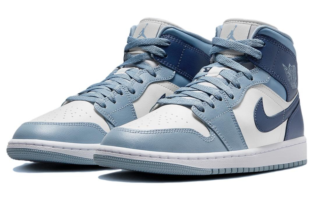 Кроссовки Nike Air Jordan 1 Mid, синий/белый — фото 4