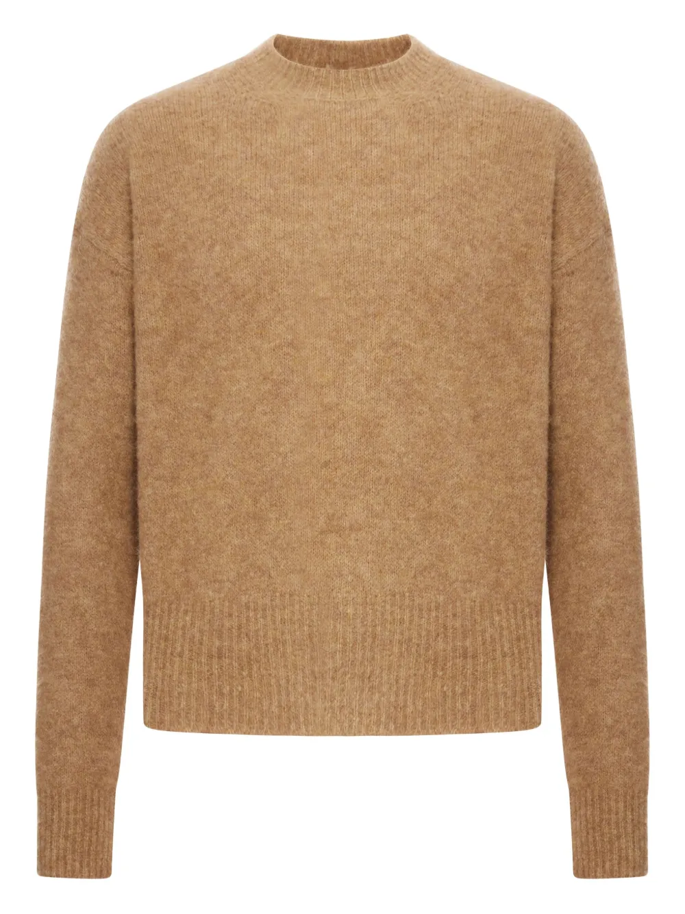 

Свитер с круглым вырезом и логотипом Ami Paris, коричневый