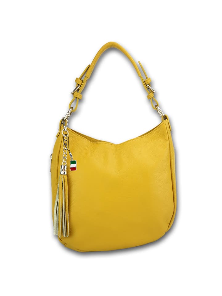 

Кожаная сумка через плечо, сумка-шоппер Florence, желтая, примерно 30 см Florence