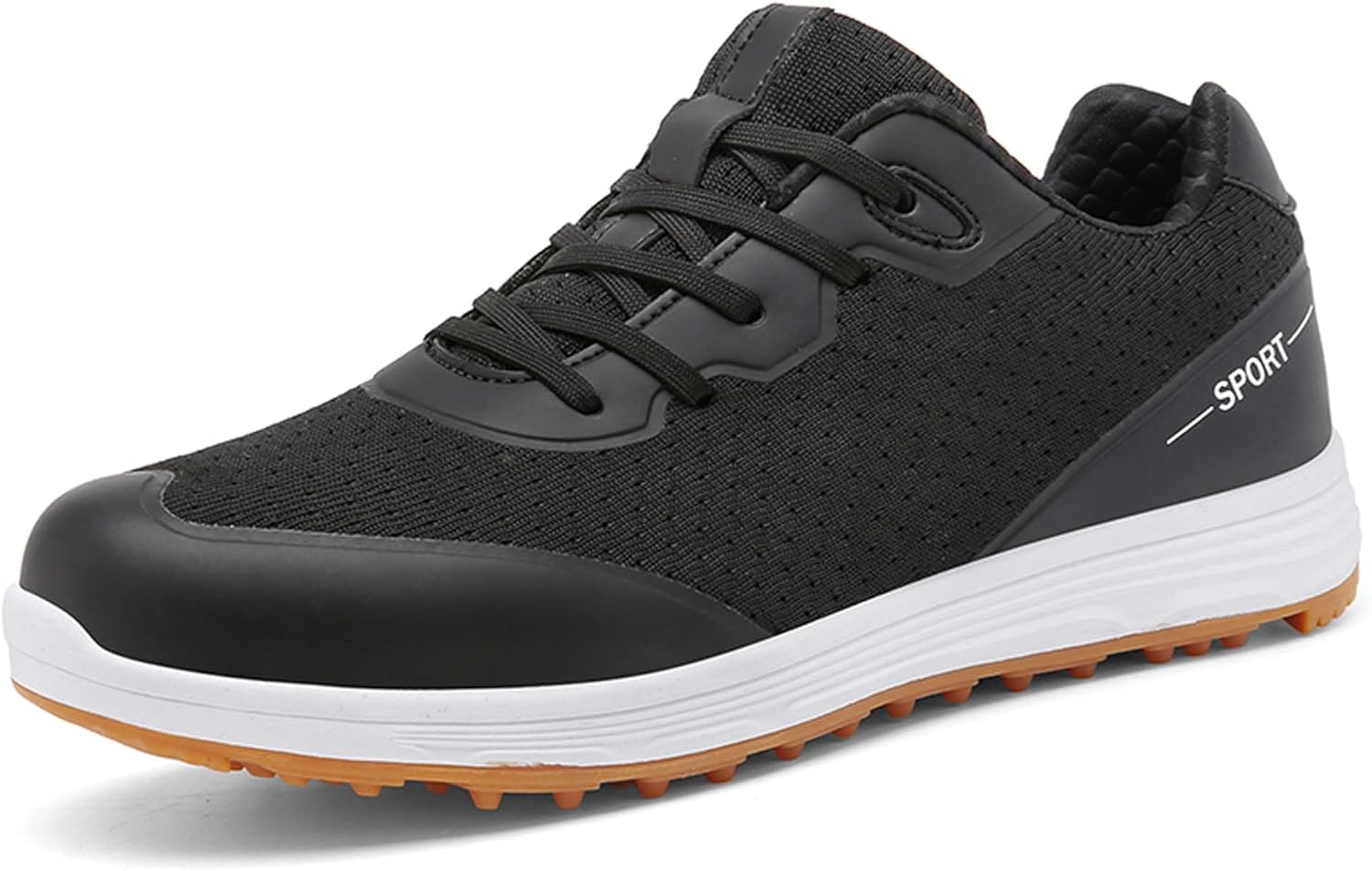 

Мужские профессиональные гольф обувь, дышащие гольф обувь без шипов, спортивные кроссовки с противоскользящей подошвой Dzbajrqm, черный