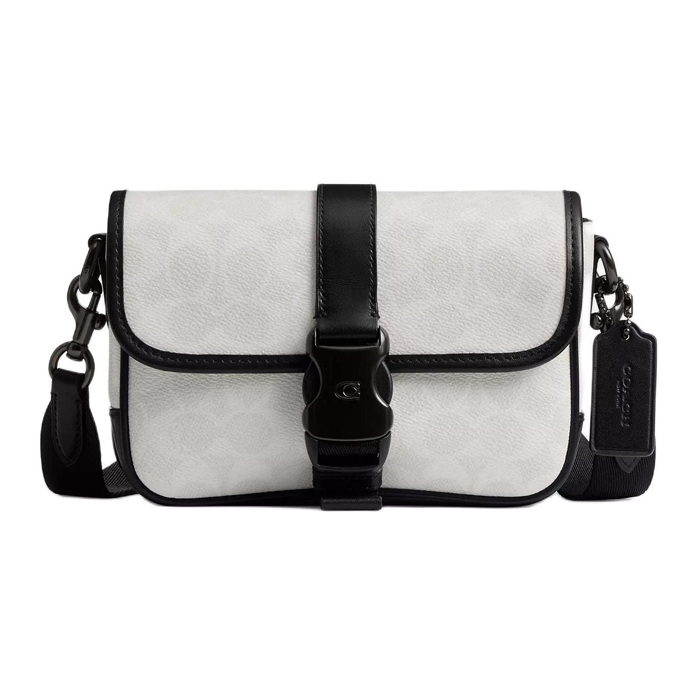 

COACH Сумка кроссбоди, плечевая сумка малая мужская League Coated Canvas с кожей теленка Black & White