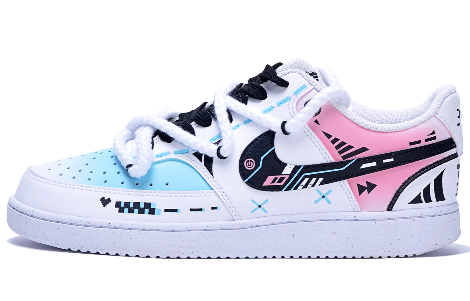 

Кроссовки Nike Court Vision 1 Skateboarding Shoes Women's Low-top Blue/pink, голубой, Синий, Кроссовки Nike Court Vision 1 Skateboarding Shoes Women's Low-top Blue/pink, голубой