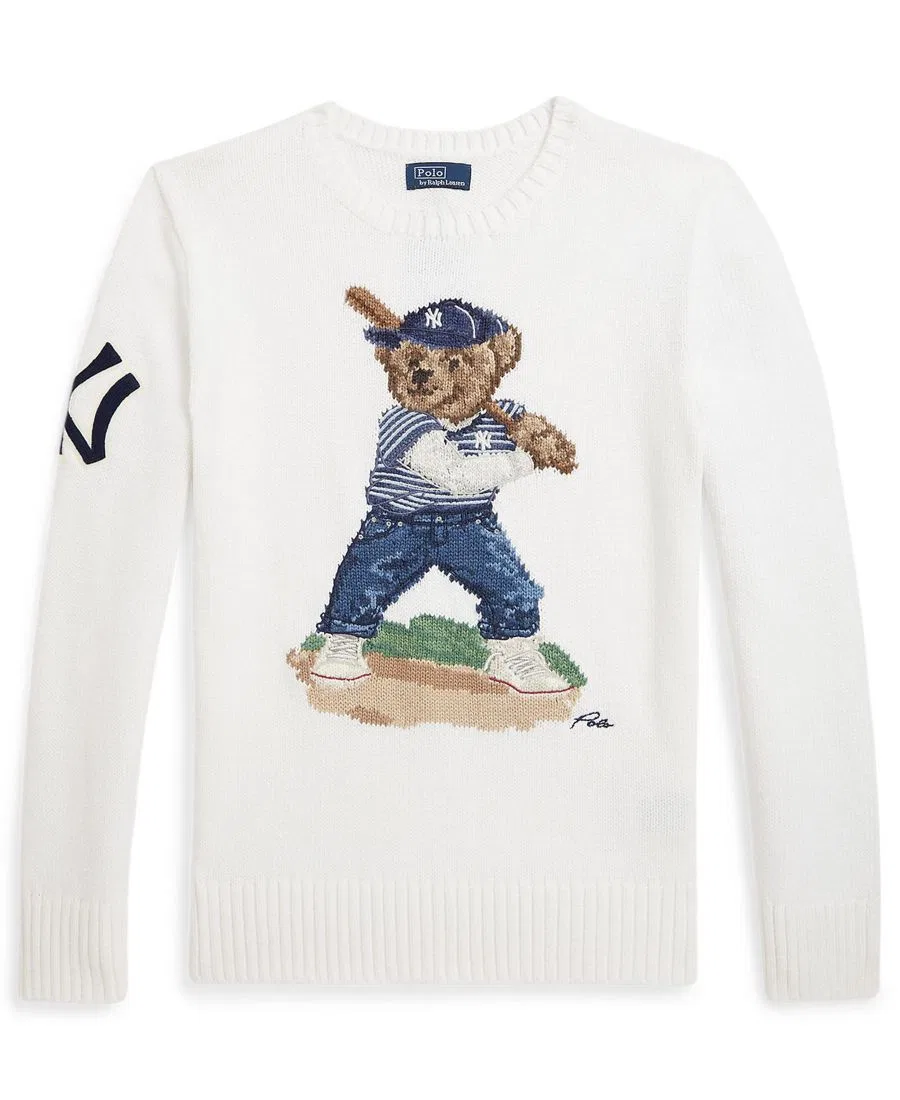 Свитер с круглым вырезом Yankees для мальчиков 8-20 лет Polo Ralph Lauren, белый