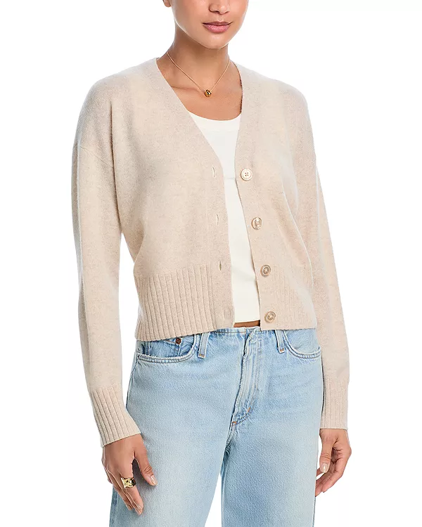 

Эксклюзивный кардиган Aqua из 100% кашемира с V-образным вырезом. Aqua, бежевый