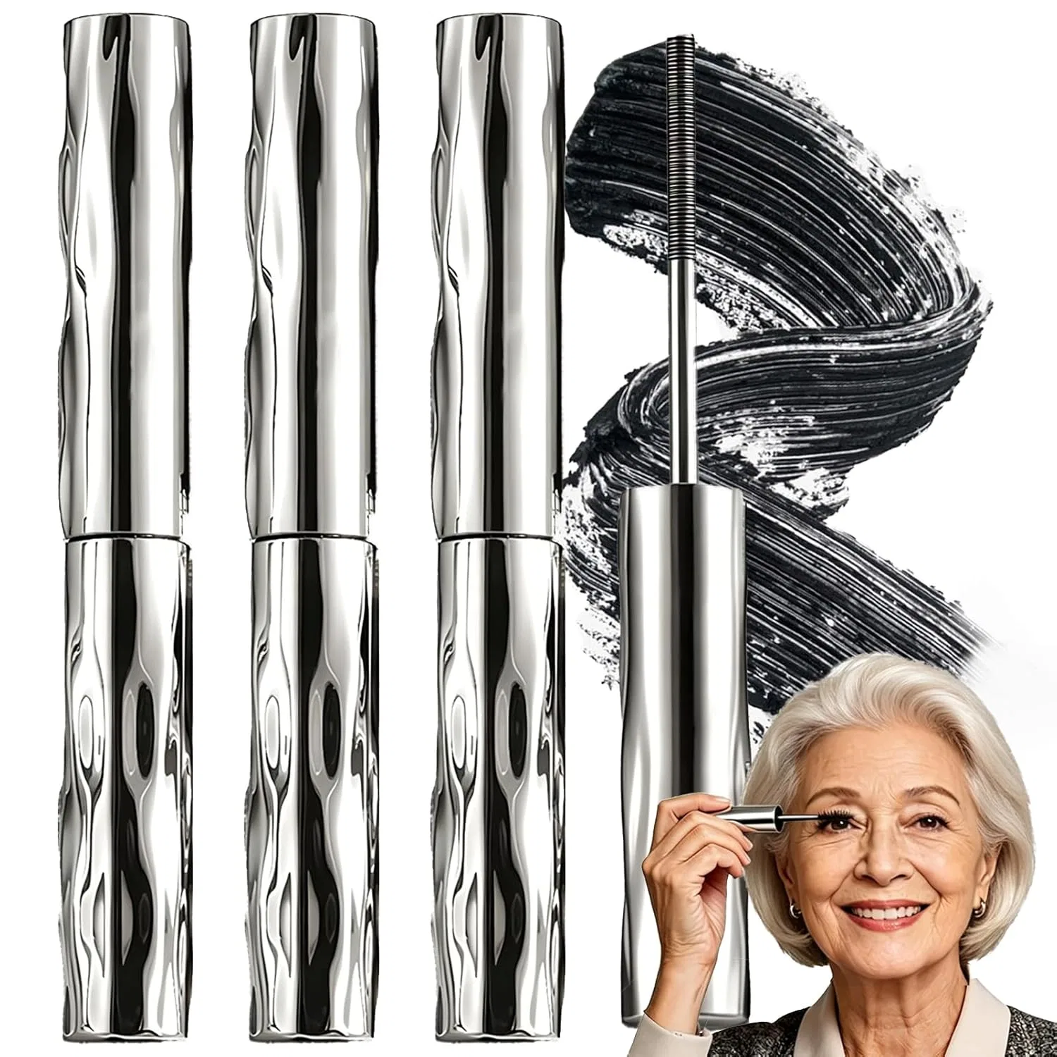 Черная водостойкая тушь для ресниц XINCHEN Iron Eye с металлической щеточкой Xinchen, 3