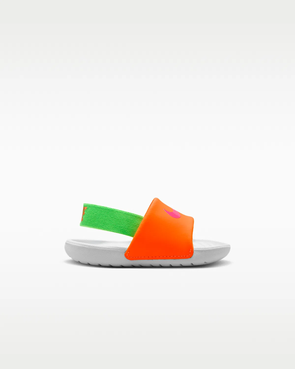 Слайды Nike Kawa для малышей, Total Orange/Green Strike/White/Hyper Pink — фото 4
