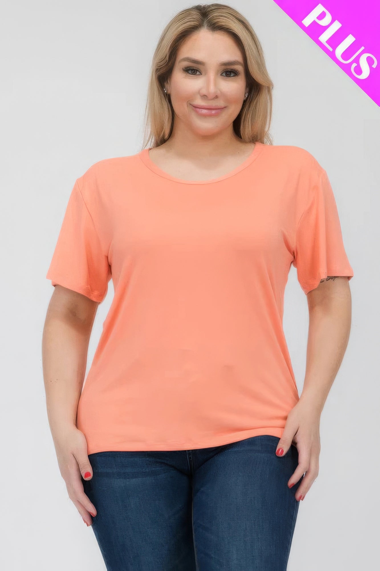 

Футболка с коротким рукавом размера плюс FASHNZFAB, цвет flamingo
