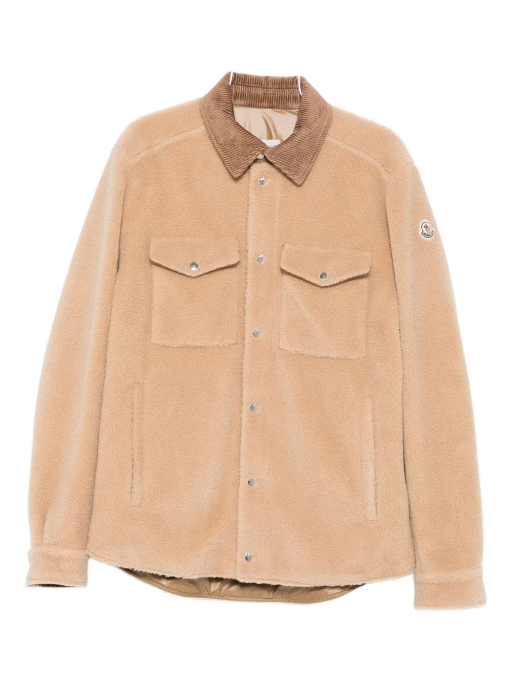 

Флисовая рубашка-овершот с вельветовым воротником MONCLER, коричневый