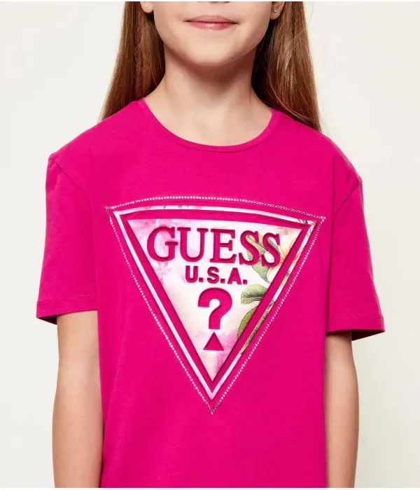 Футболка regular fit Guess, фуксия — фото 4