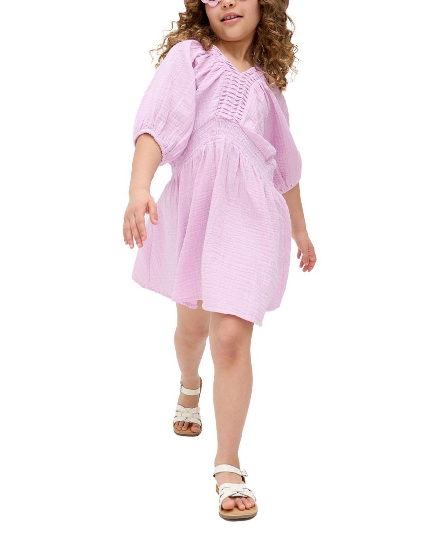 

Платье для маленьких девочек Raffya Soipoi с V-образным вырезом и сборками Raffya Kids, Purple