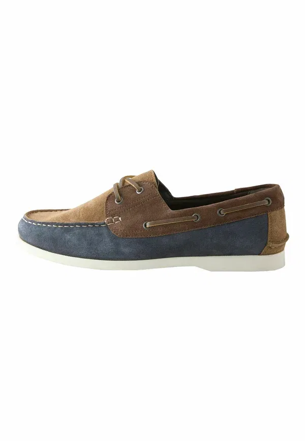 Туфли-лодочки Next, Regular fit leather boat shoes, синий — фото 3