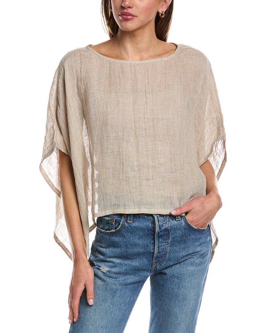 

EILEEN FISHER Льняной топ с вырезом «лодочка», цвет tan