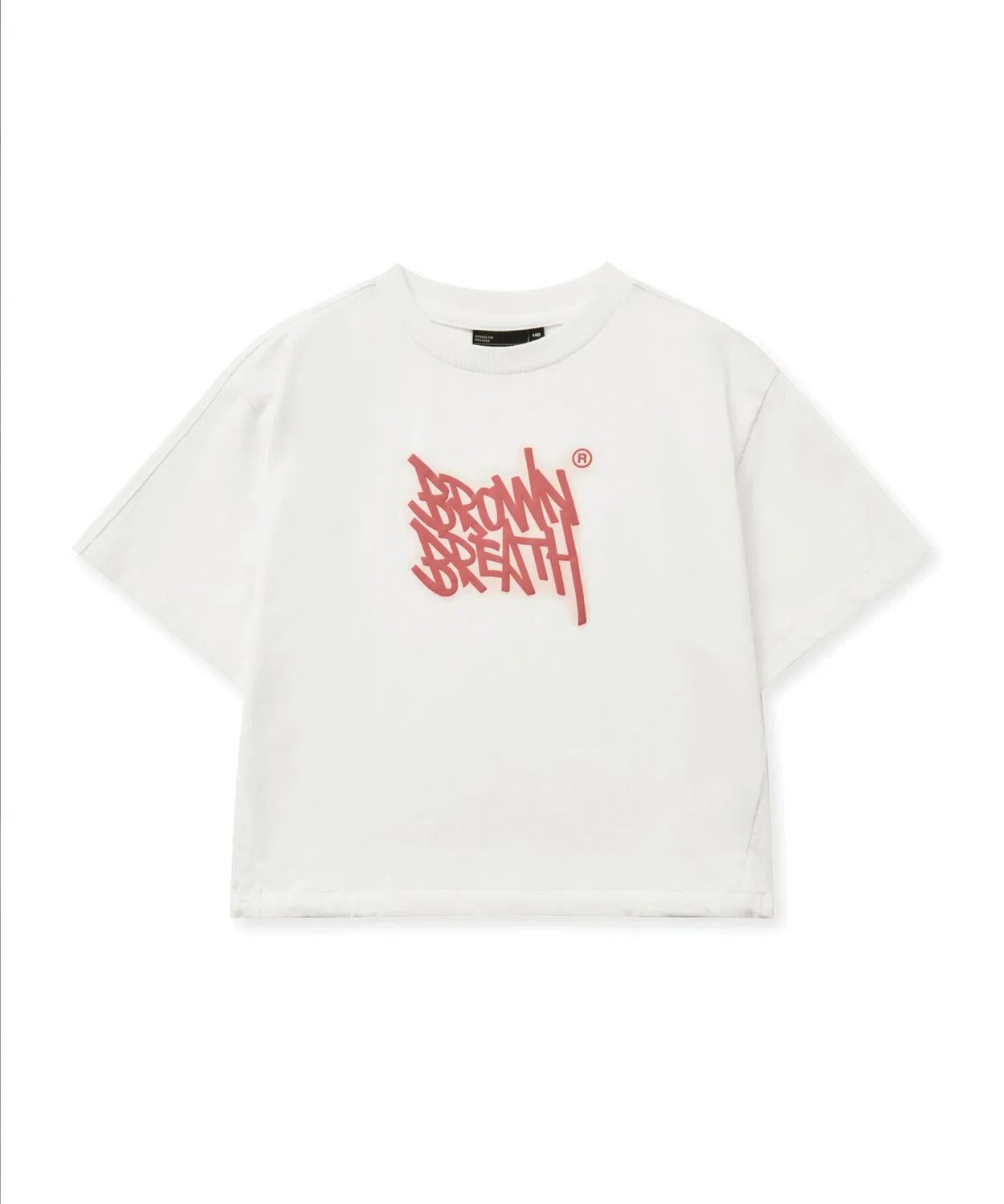 Детский укороченный свитшот Kids Girl Tag Crop MTM Tee цвета айвори от Brownbreath Kids — фото 2