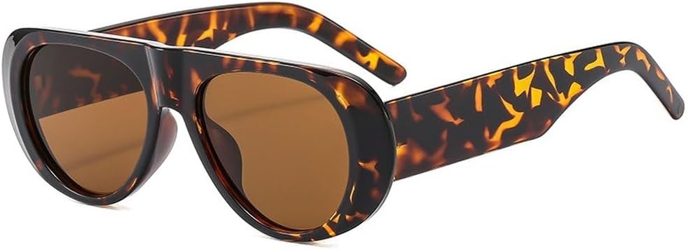 

Популярные модные женские солнцезащитные очки-пилот в стиле ретро, ​​сине-зеленые оттенки, защита от ультрафиолета UV400; мужские модные солнцезащитные очки с широкими дужками SKFGNX, Leopard Tea