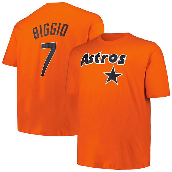 

Футболка с именем и номером игрока Houston Astros Craig Biggio оранжевая Big & Tall Cooperstown Collection Profile