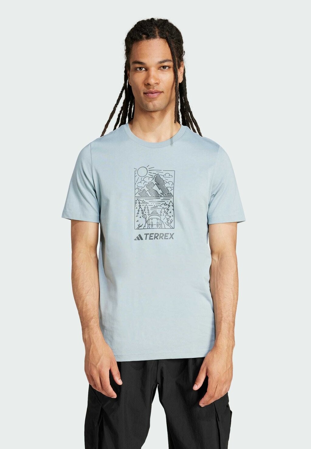 

Футболка с принтом GRAPHIC TEE adidas Sportswear, серый металлик