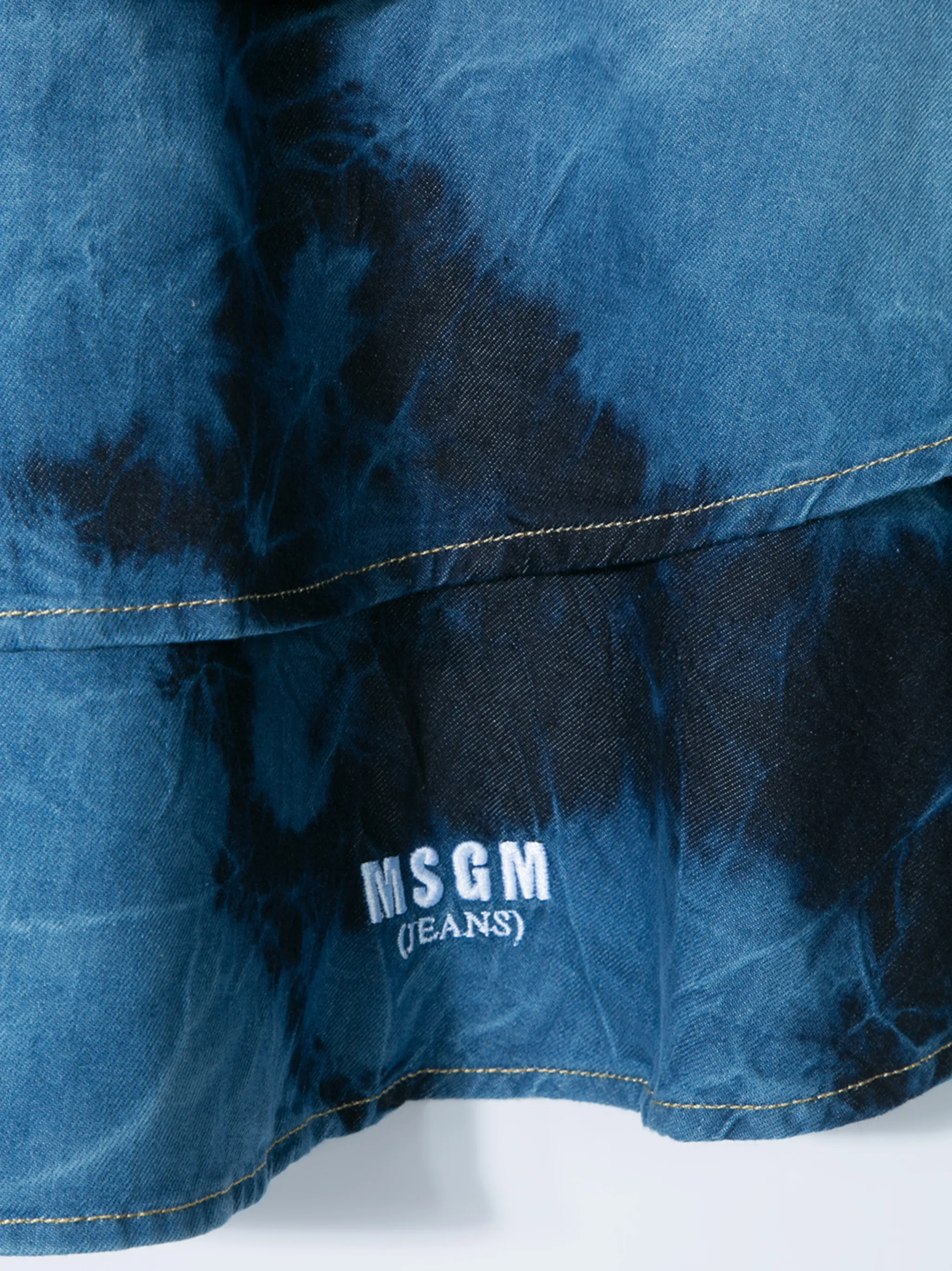 Ярусная юбка с принтом тай-дай Msgm Kids, синий — фото 3