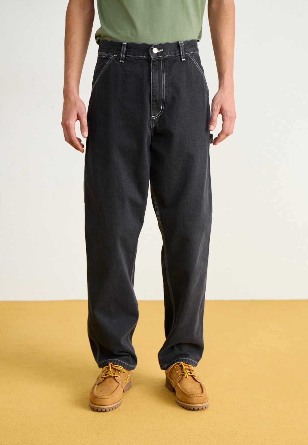 

Джинсы свободного кроя SINGLE KNEE PANT Carhartt WIP, цвет Black Stone Washed