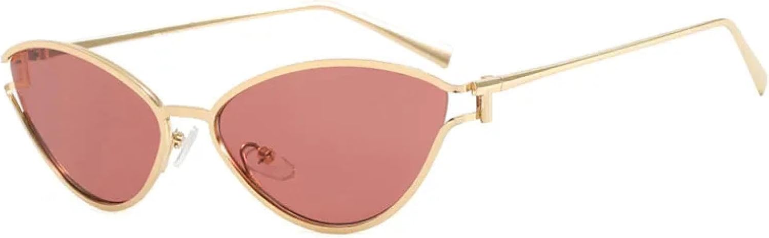 

Металлические солнцезащитные очки «кошачий глаз» для женщин и мужчин, роскошные, винтажные, в стиле панк, популярные, с полой конструкцией, защита от УФ-излучения UV400 TYUVIVO, Red