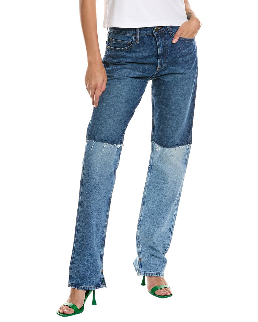 

FRAME Denim Модные прямые джинсы в стиле пэчворк, синий