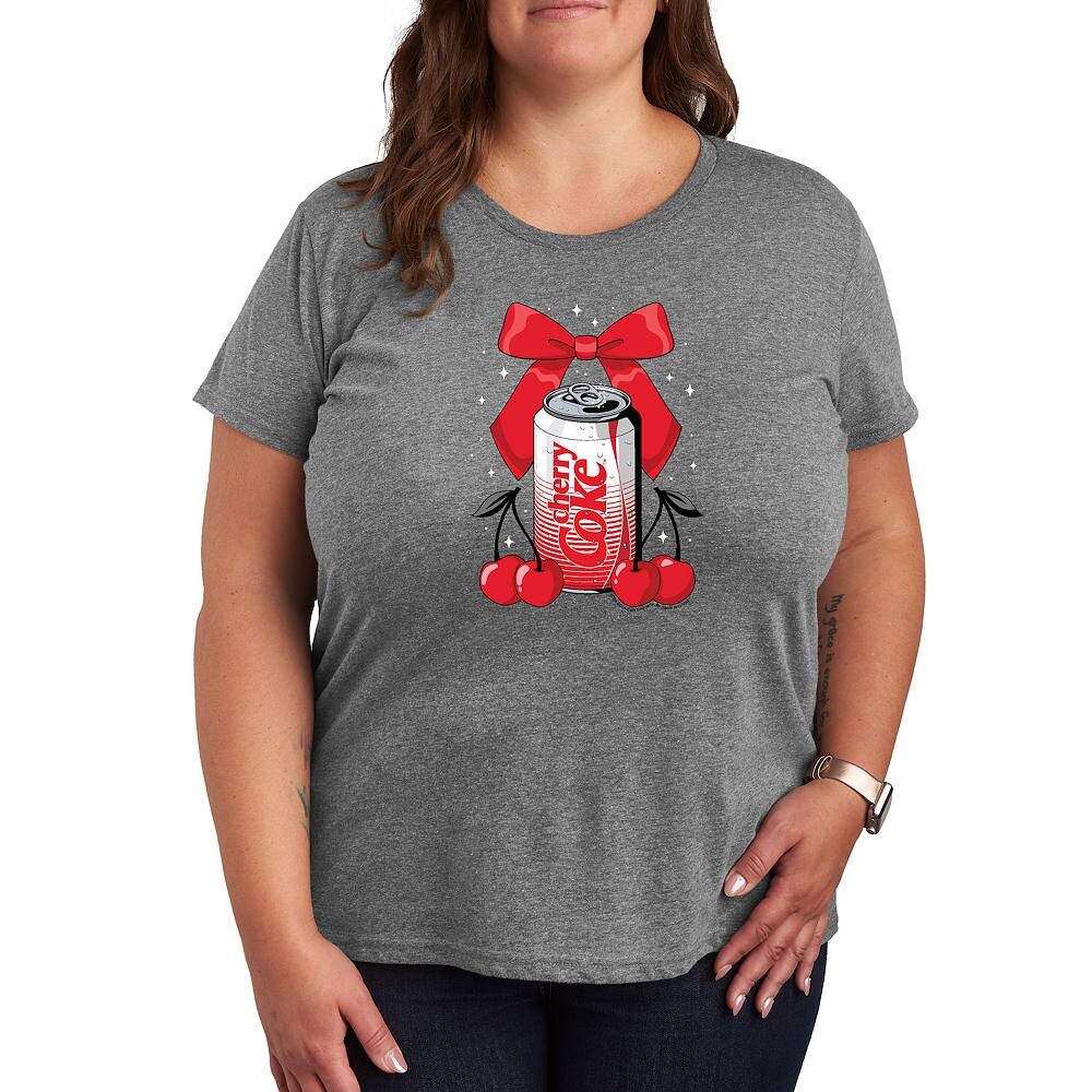 

Плюс размер Футболка Coca-Cola с бантом вишни и рисунком Licensed Character, цвет Heather Gray