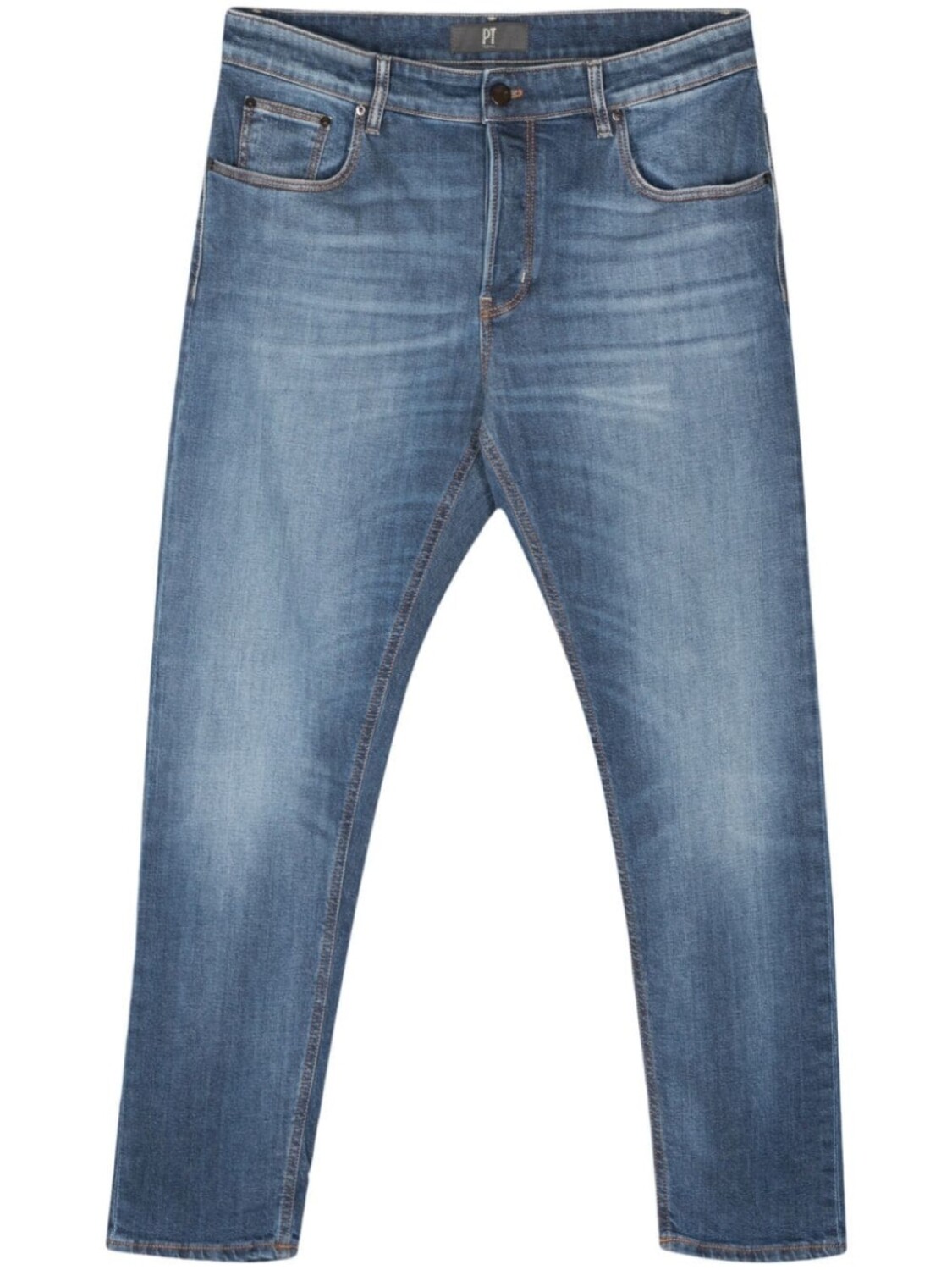

PT Torino зауженные джинсы с нашивкой-логотипом, синий