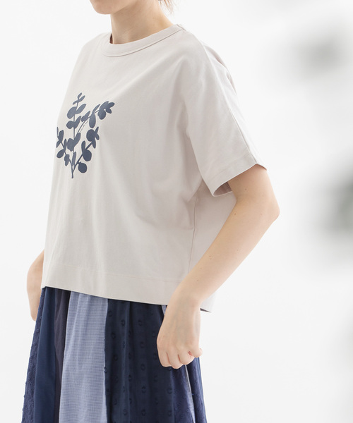 

Nop de nod Футболка из американского хлопка с принтом эвкалипта, Cloche, светло-серый