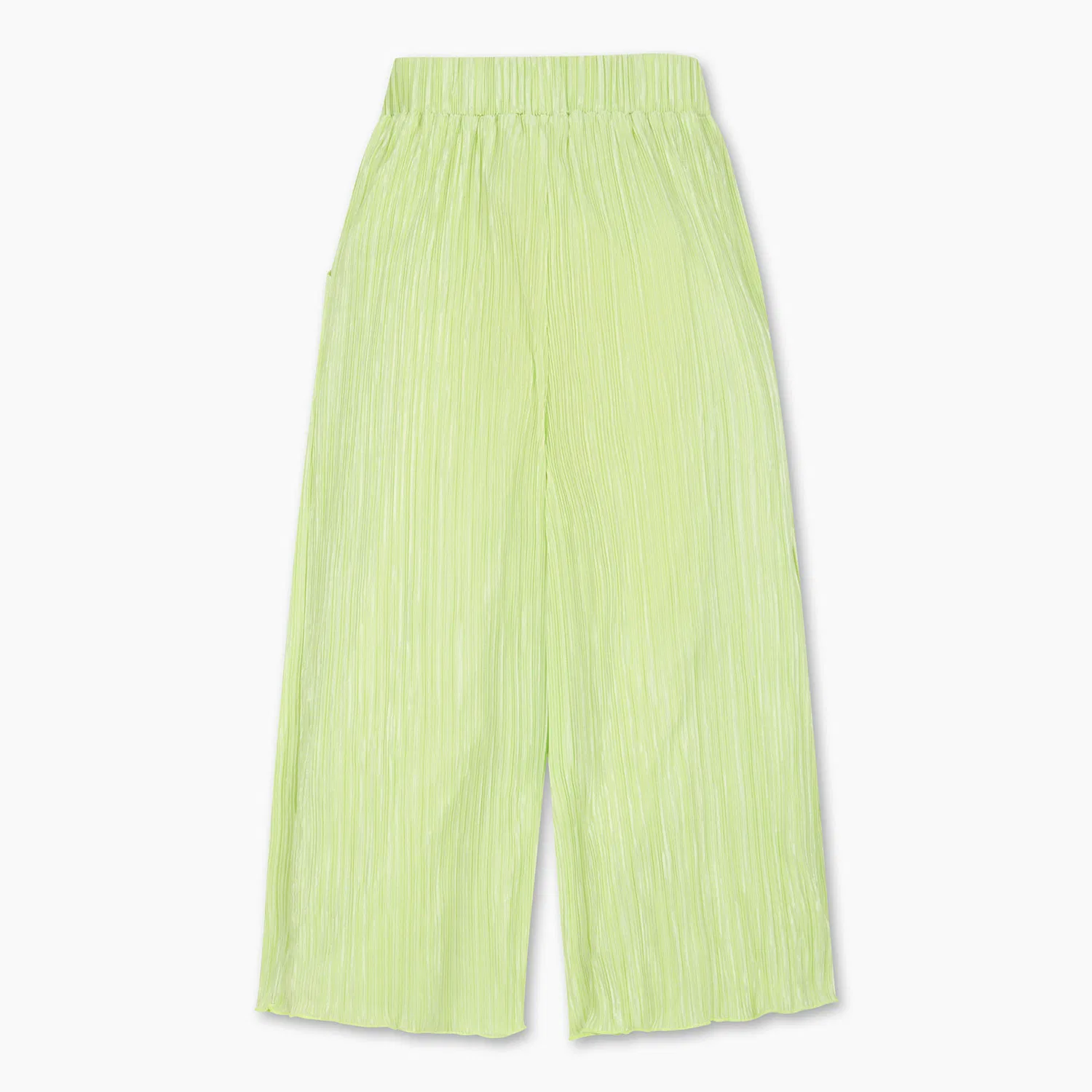 Детские укороченные брюки 8/8 лаймовые от Benetton Kids — фото 2