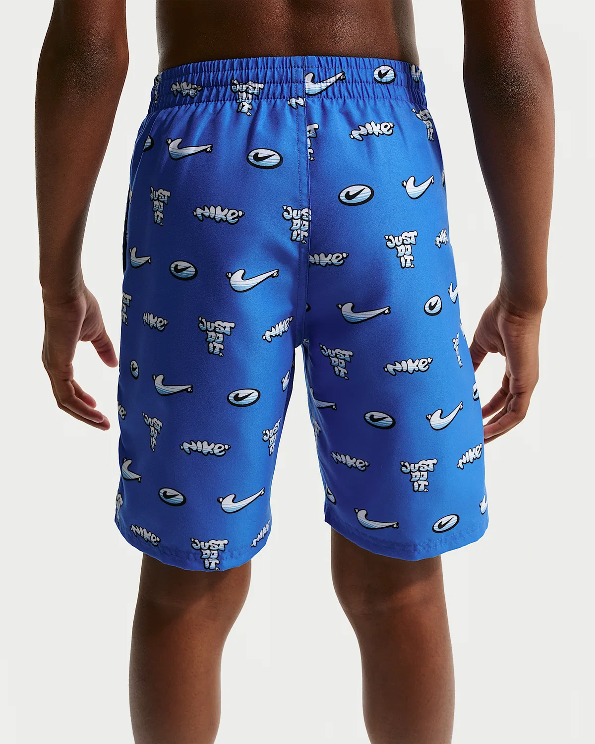 Детские (мальчиковые) плавки Nike Swim Breaker 7" с боксерской подкладкой, Blue Crystal/Blue Crystal/Blue Crystal/White — фото 3