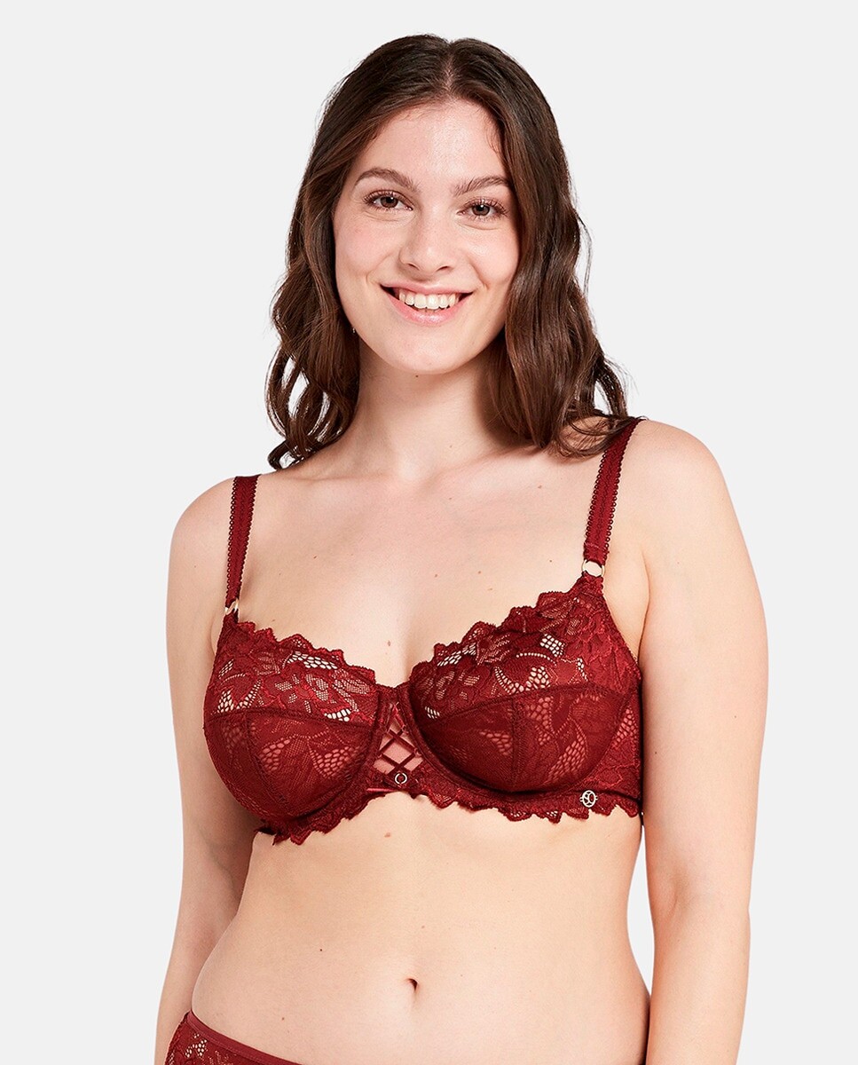 

Вместительный бюстгальтер на косточках Sans Complexe, красный