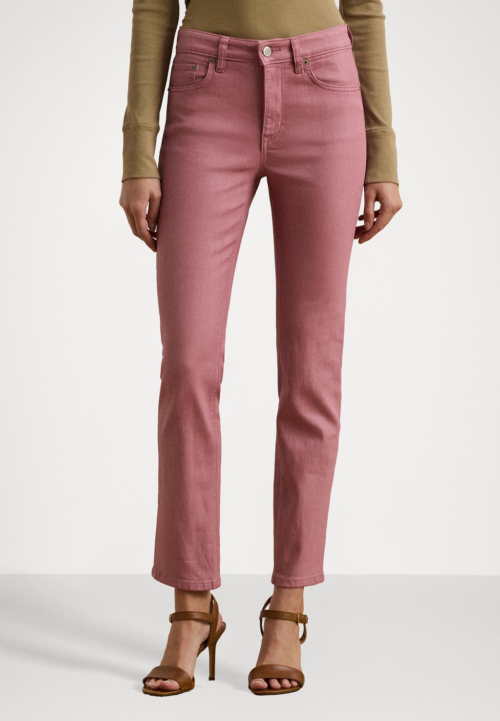 

Джинсы прямого кроя COATED HIGH RISE STRAIGHT ANKLE JEAN Lauren Ralph Lauren, розовый