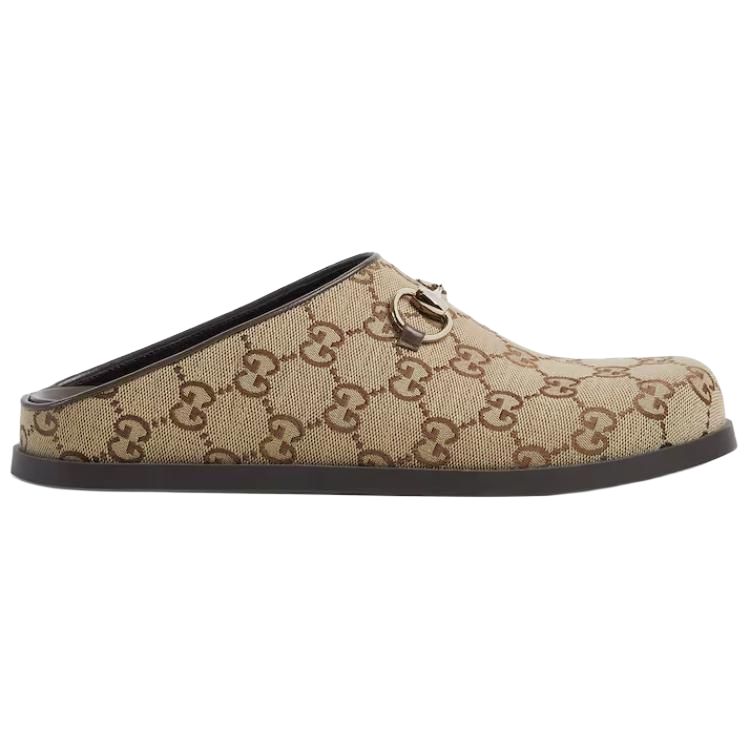 GUCCI Женские закрытые тапочки с конской удилой коричневого цвета — фото 3