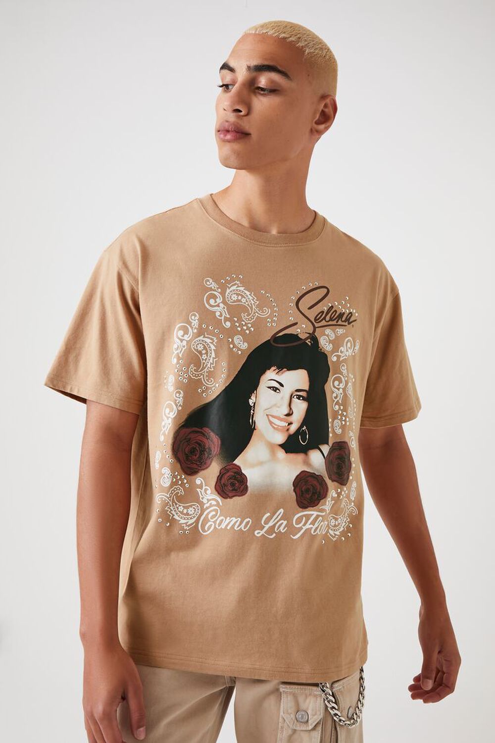 

Футболка Selena со стразами Forever 21, серо-коричневый