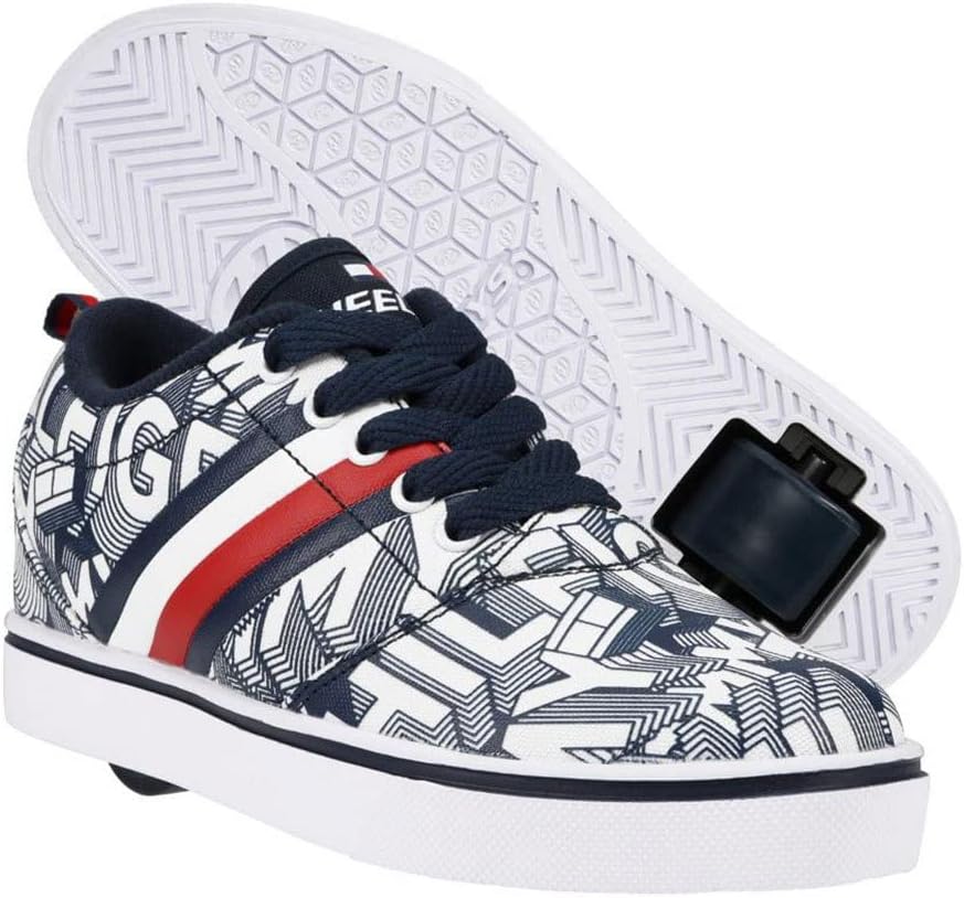 Детские роликовые кроссовки Heelys Pro 20 Prints (для малышей, детей постарше и взрослых), белый/синий/темно-синий — фото 2