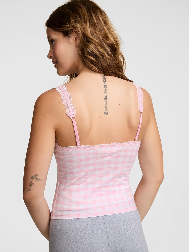 

Розовый топ из хлопка Loveshackfancy Pink X Loveshackfancy, цвет icon gingham