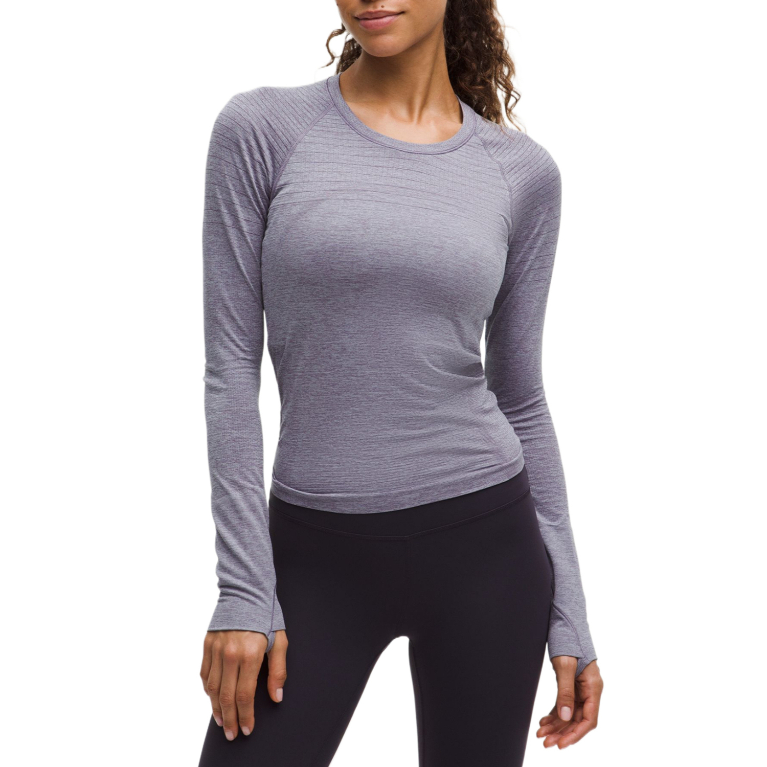 

Футболка с рукавом реглан для женщин Lululemon, grape misty фиолетовый/mist moon фиолетовый/reflective crystal lilac/gmst