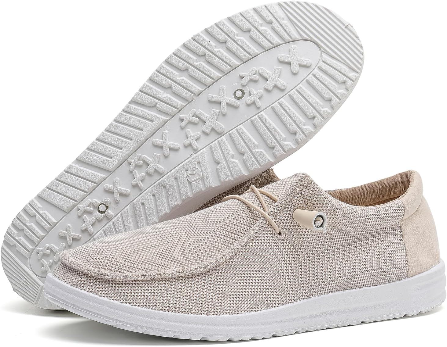 

Мужские повседневные слипоны BETYSWEAR - легкие дышащие канвасовые лодочные туфли для мужчин, бежевый