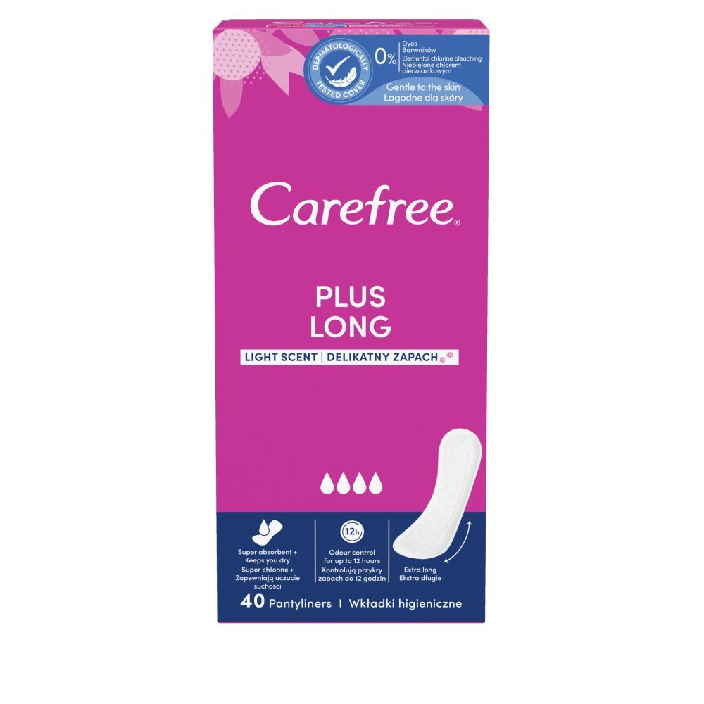 

Carefree Plus Long Light Scent ежедневные прокладки, 40 шт.