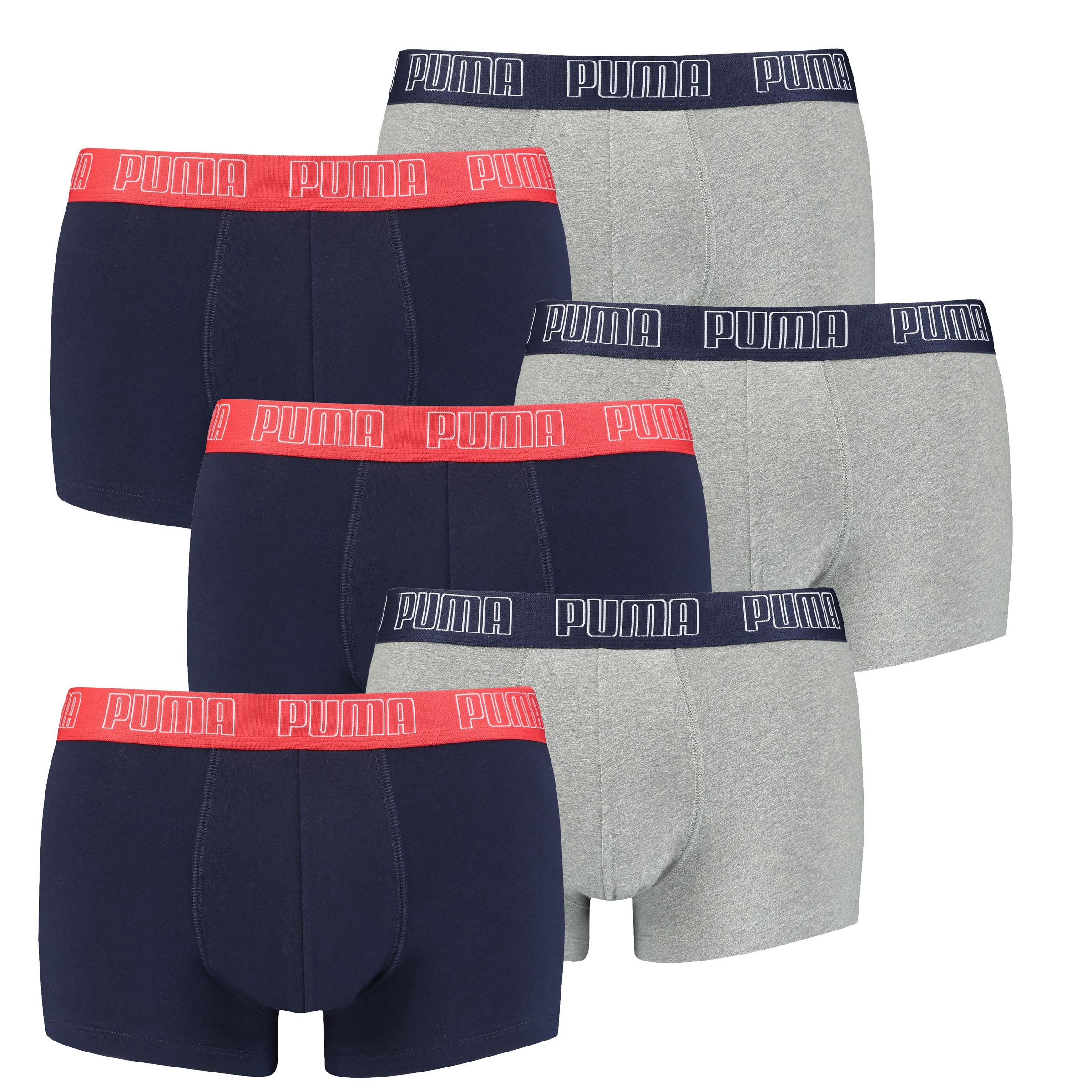 

Боксеры Puma Boxershorts PUMA BASIC TRUNK 6P, цвет 006 - Blue / Grey Melange