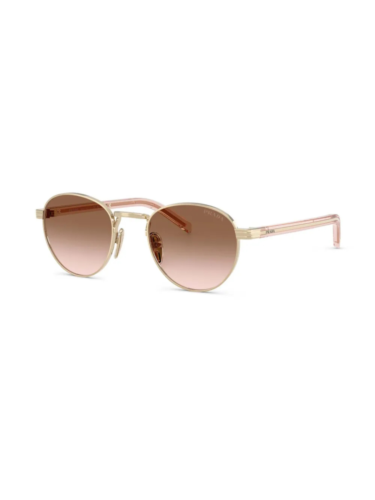 Prada Eyewear солнцезащитные очки в круглой оправе, золотой — фото 2